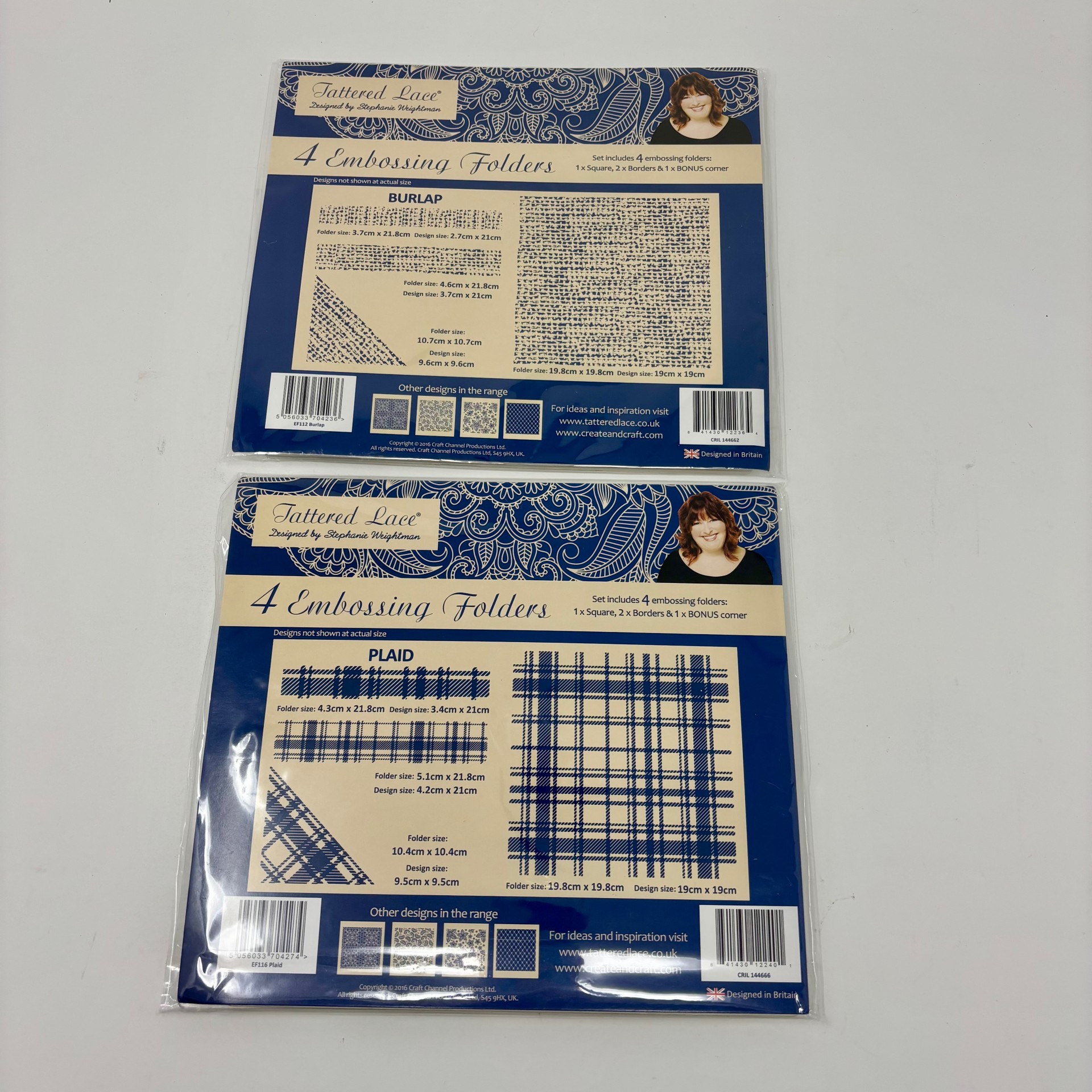 New - Tattered Lace Embossing Folders - Set of 4