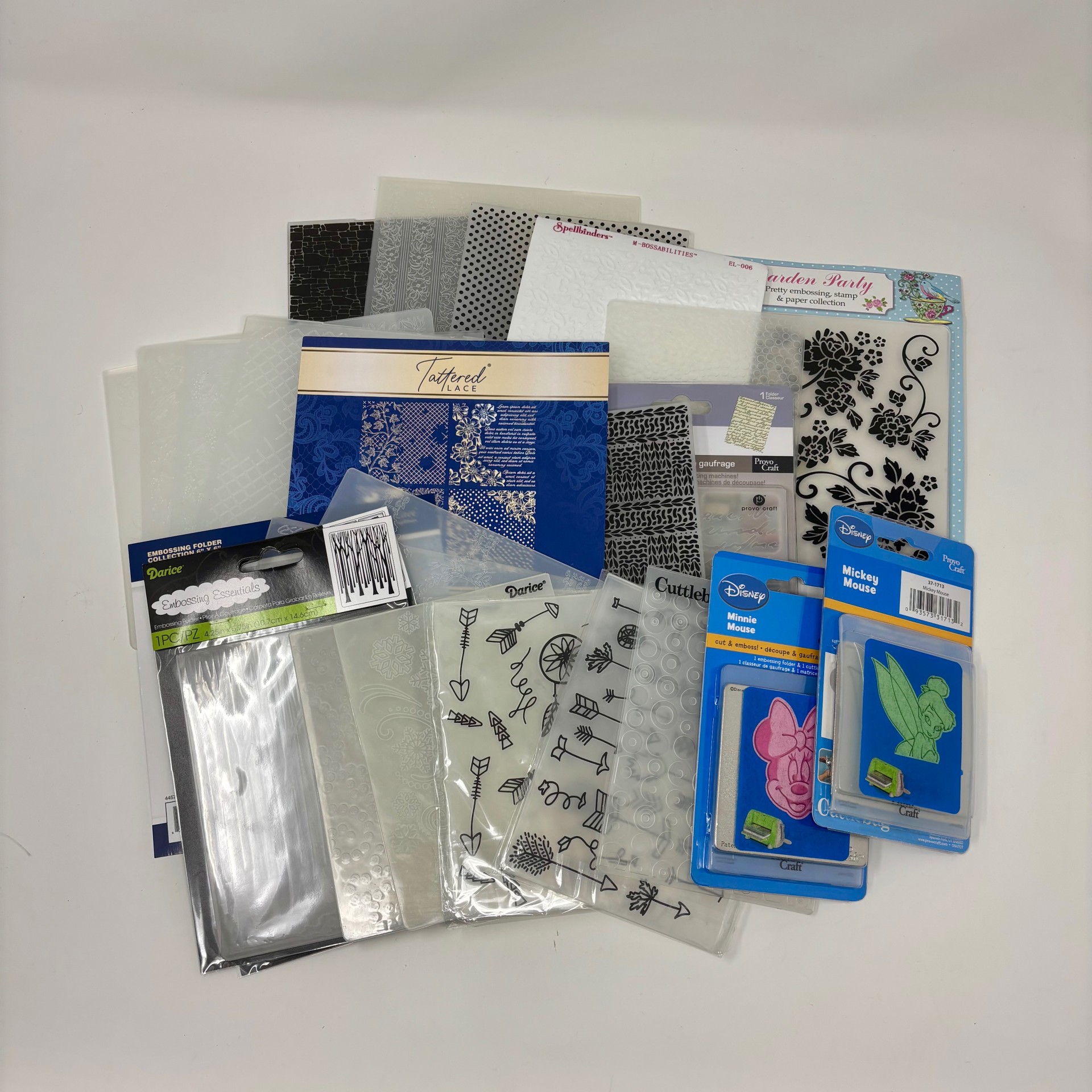 Lot of Embossing Folders - Cuttlebug, Tattered Lace, Spellbinders