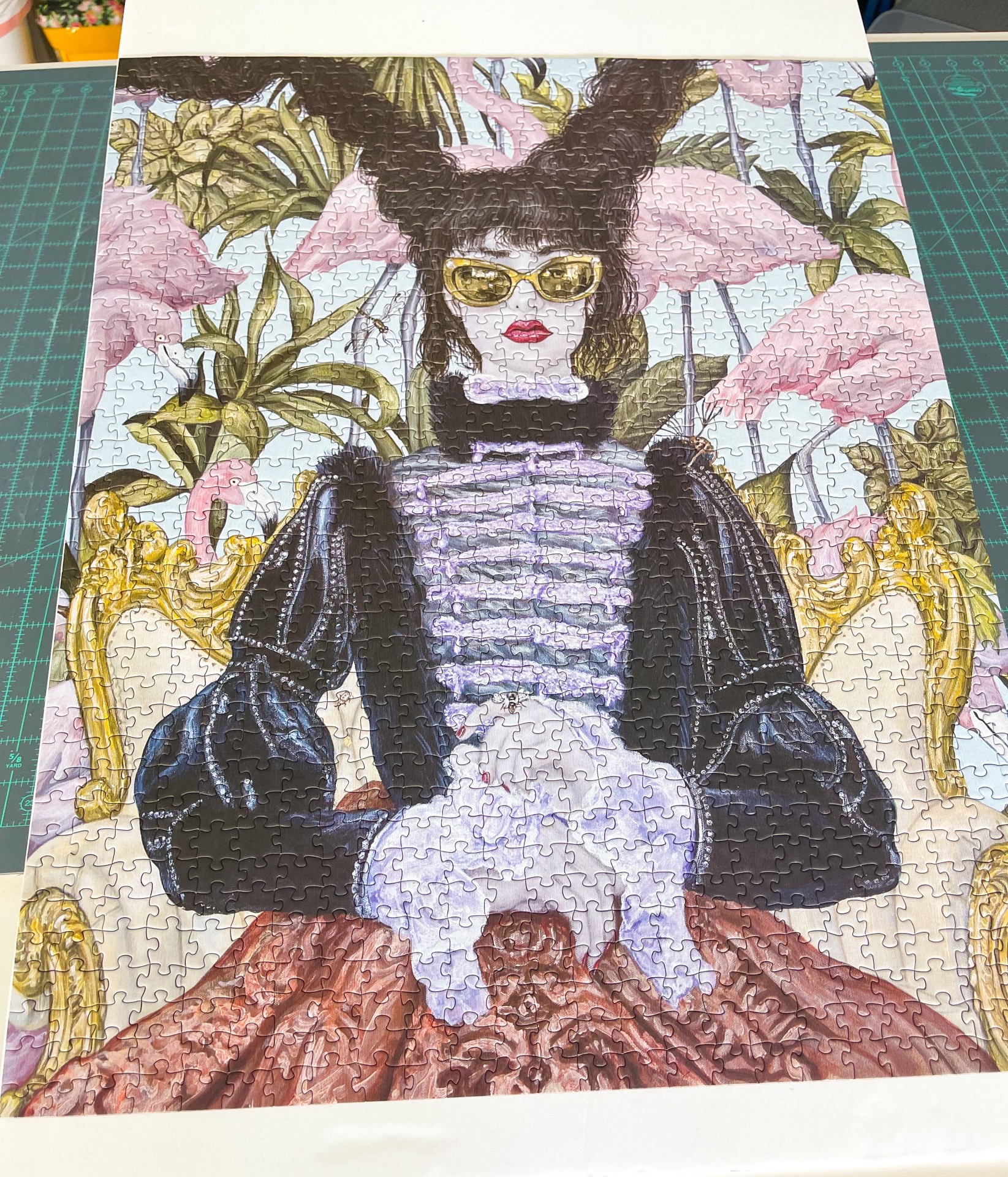 Pomegranate 1000 Piece Puzzle - Girl with Pink Flamingos