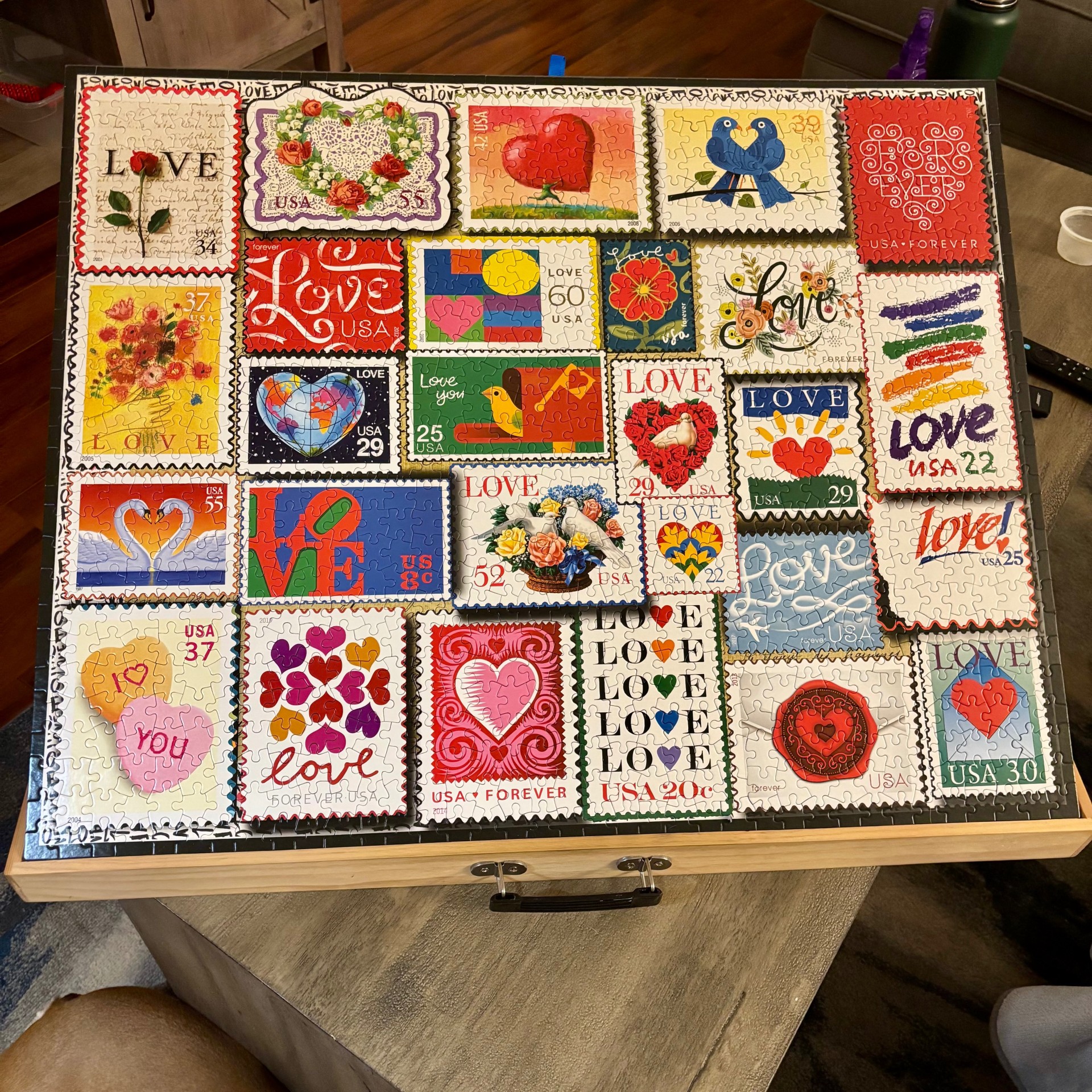 1000 Piece White Mountain Puzzle - I Love Stamps