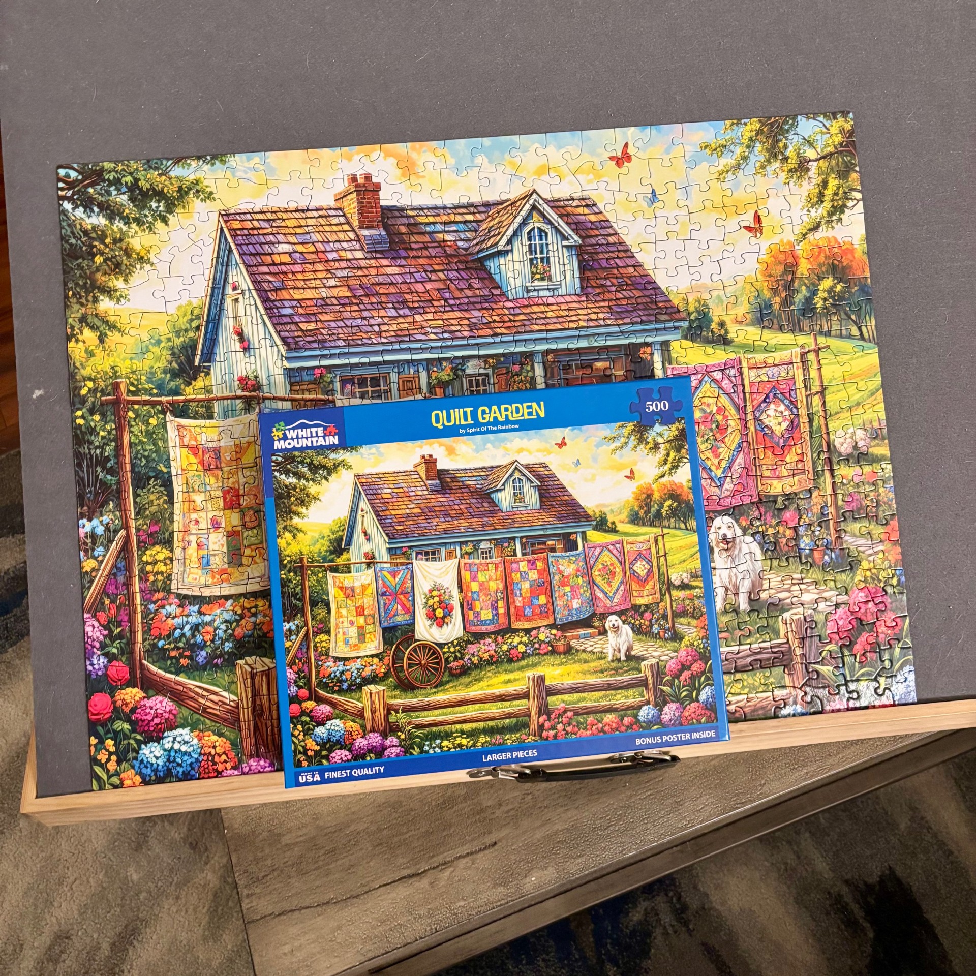 White Mountain 500 Piece Puzzle - Quilt Garden