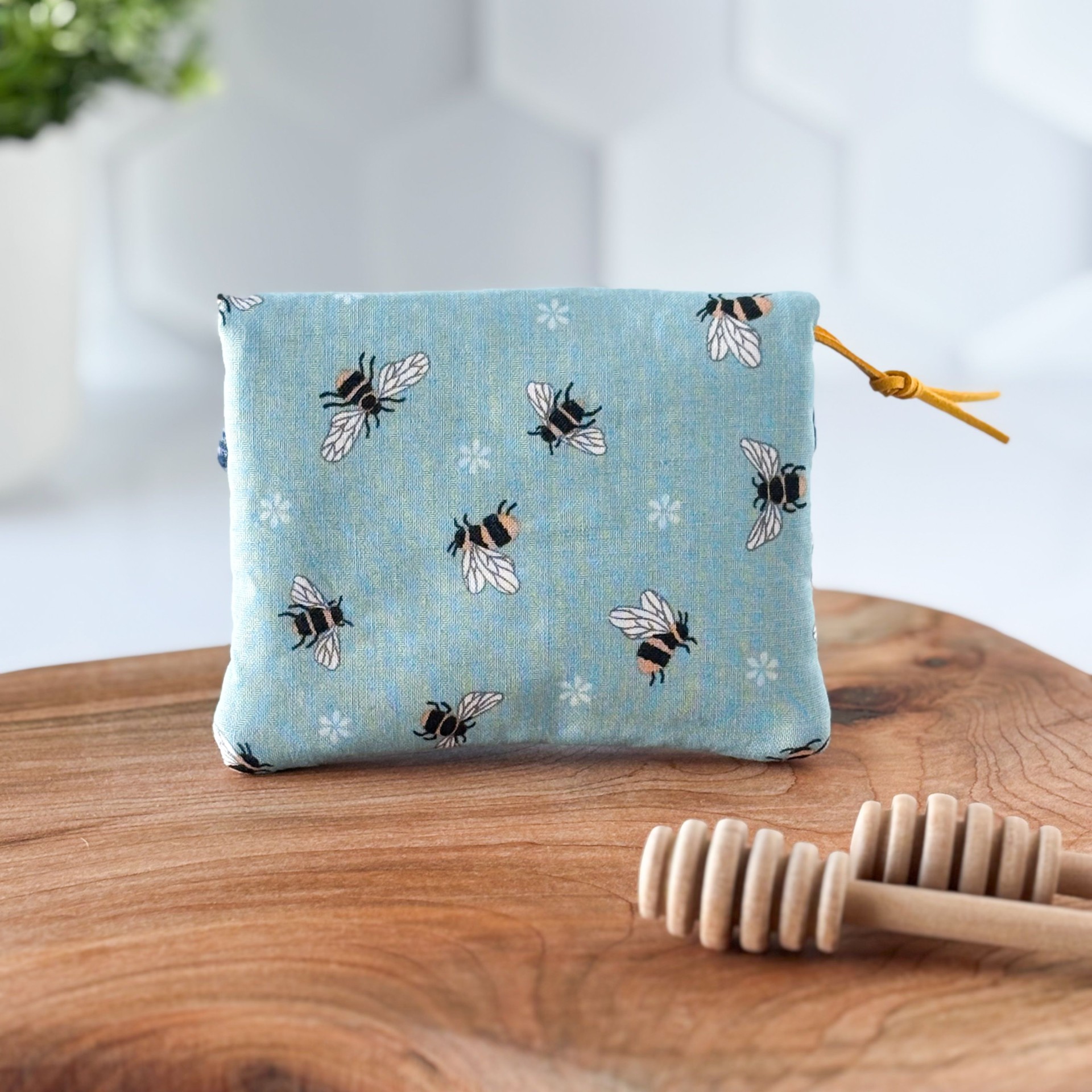 Womens Handmade Fabric Wallet - Honey Bumble Bee Print
