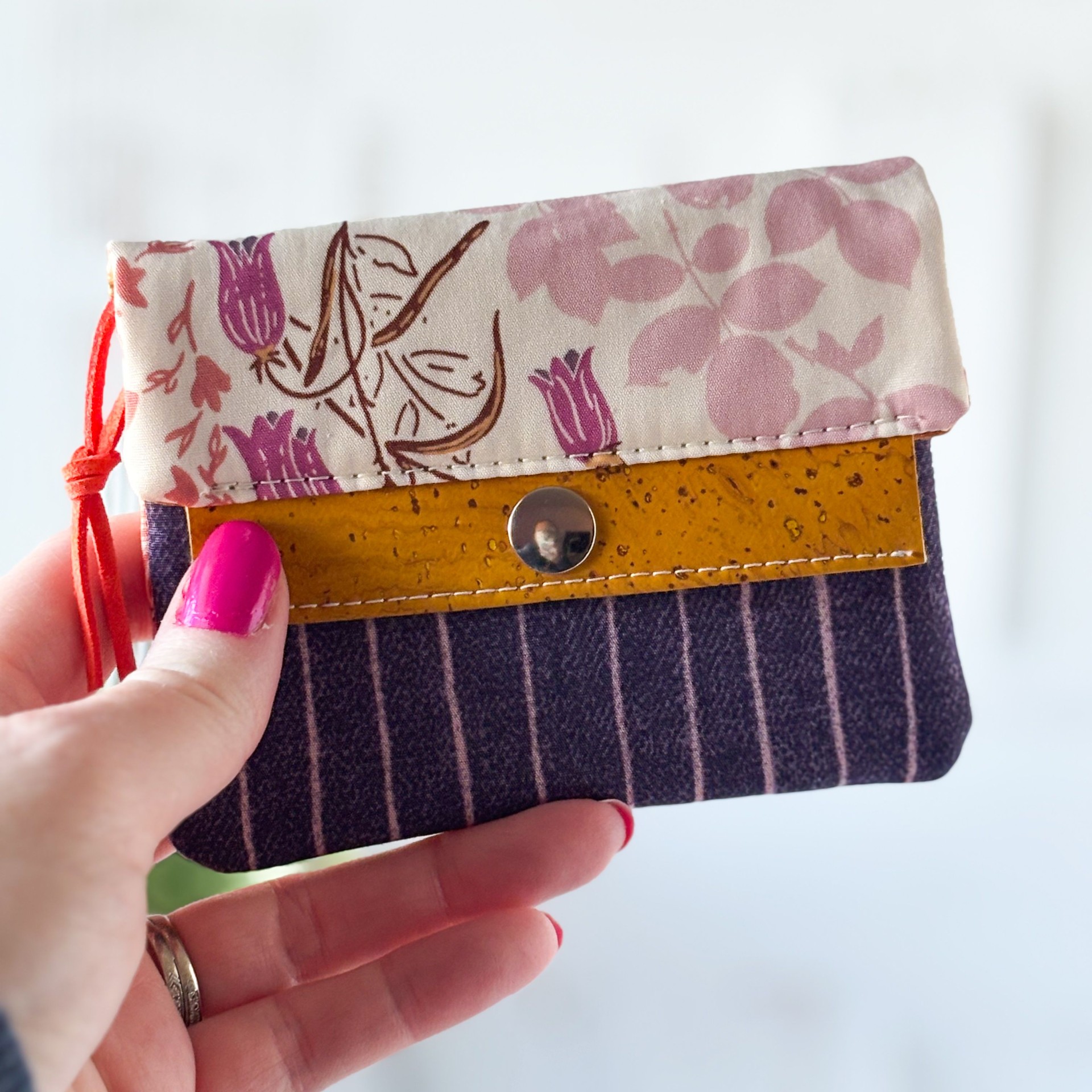 Womens Handmade Fabric Wallet - Floral