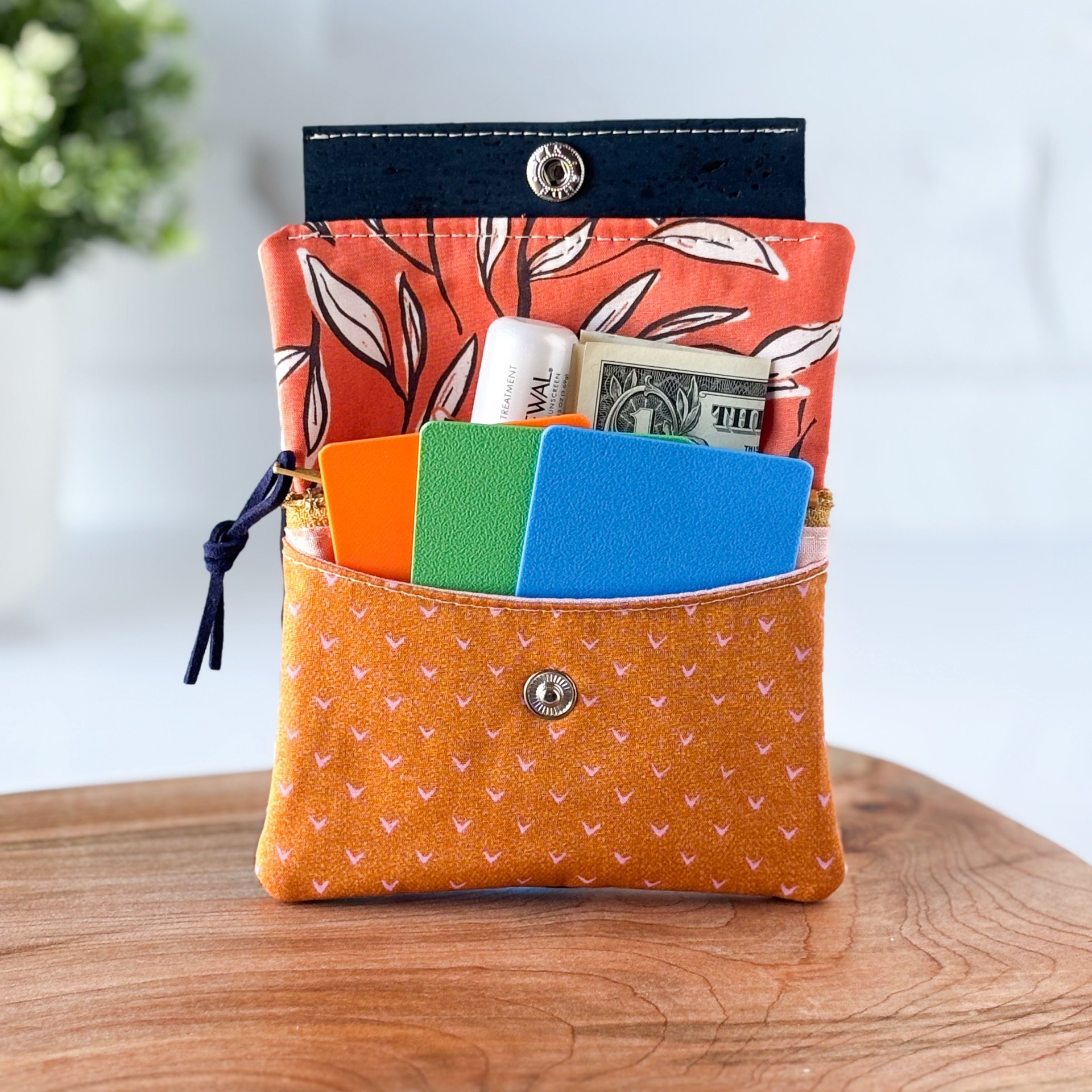 Womens Handmade Fabric Wallet - Floral