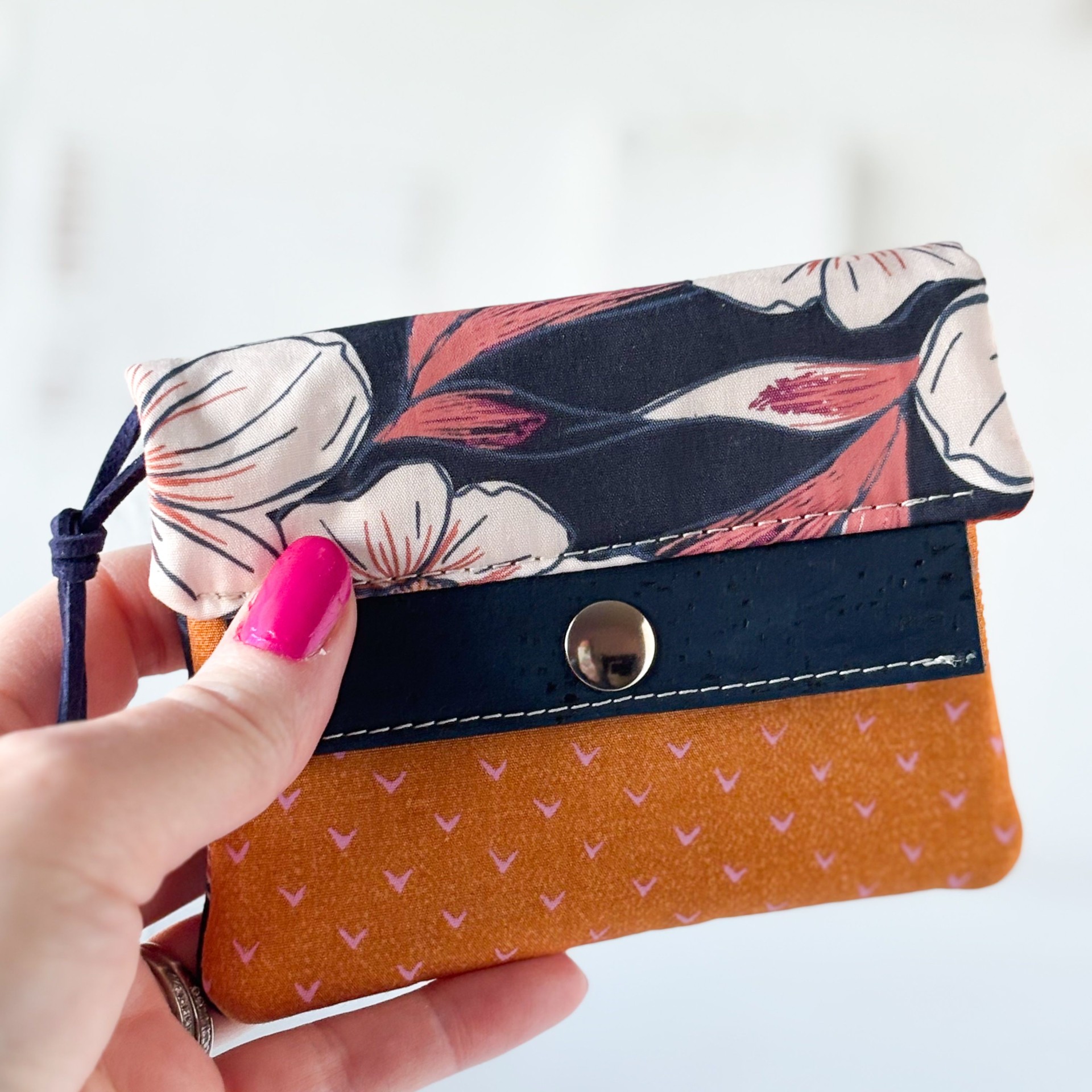Womens Handmade Fabric Wallet - Floral