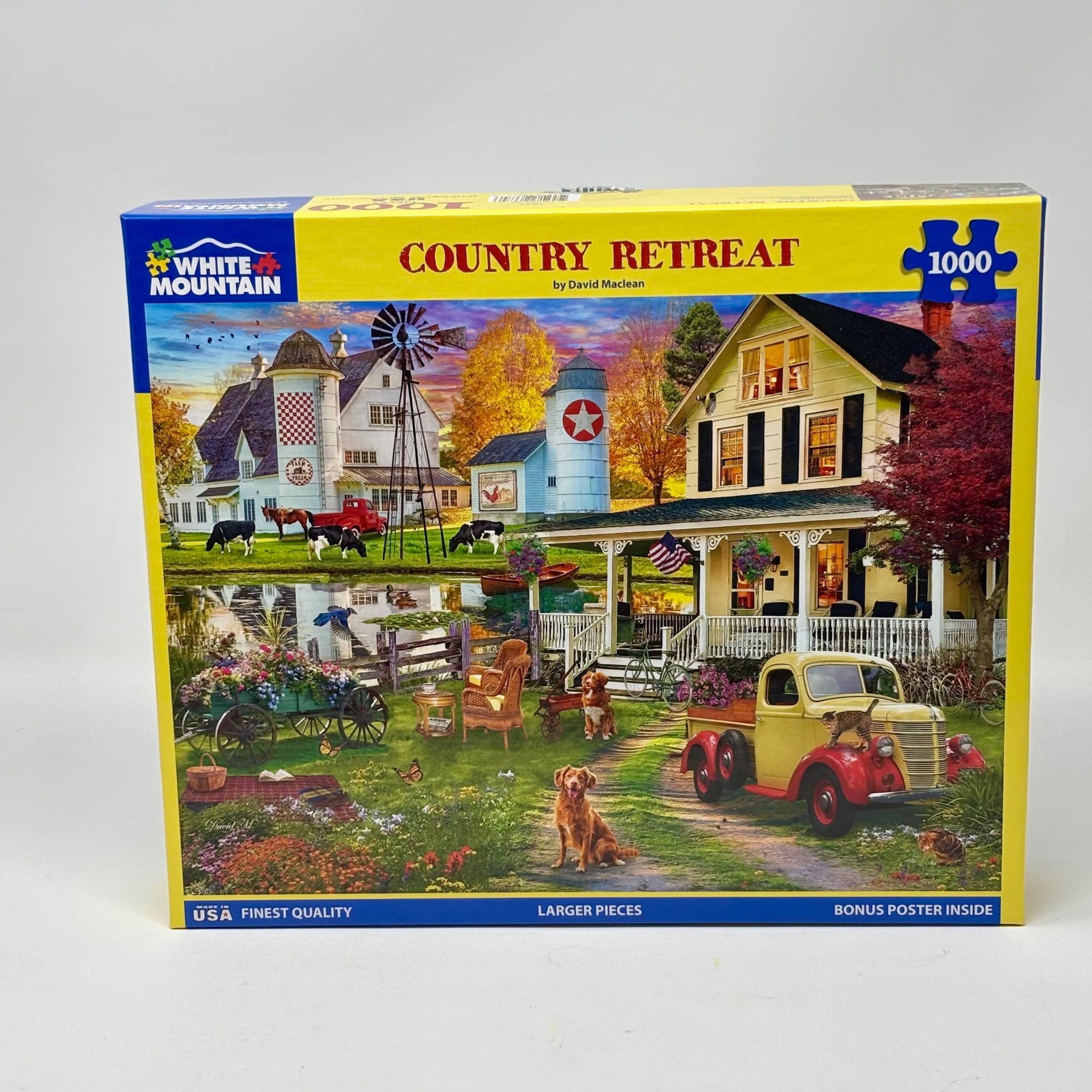 1000 Piece White Mountain Puzzle - Country Retrear