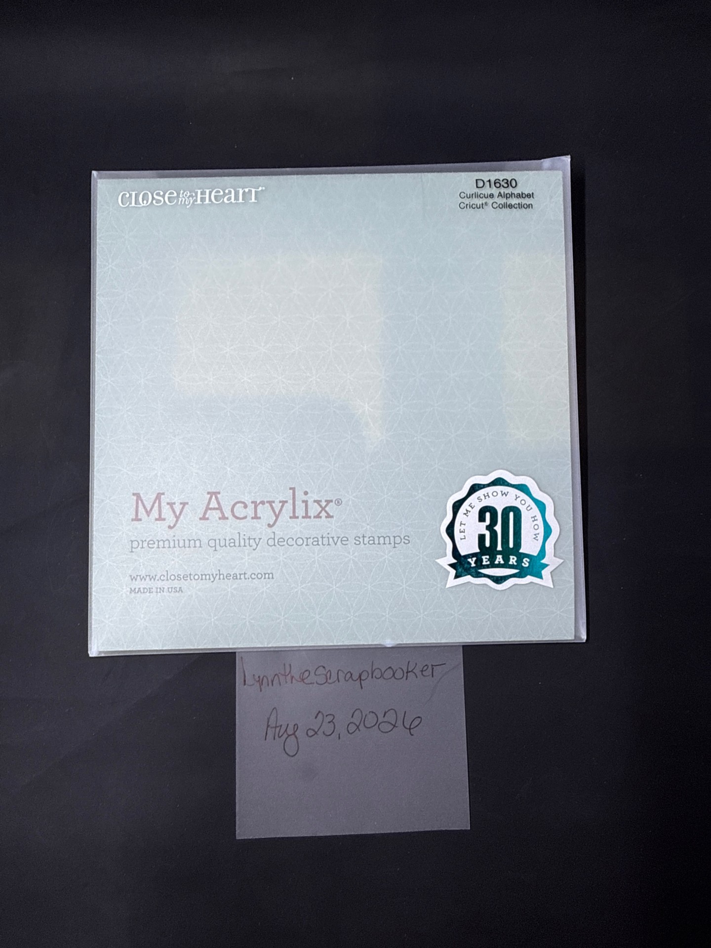 Close to my Heart Curlicue Alphabet Cricut Collection