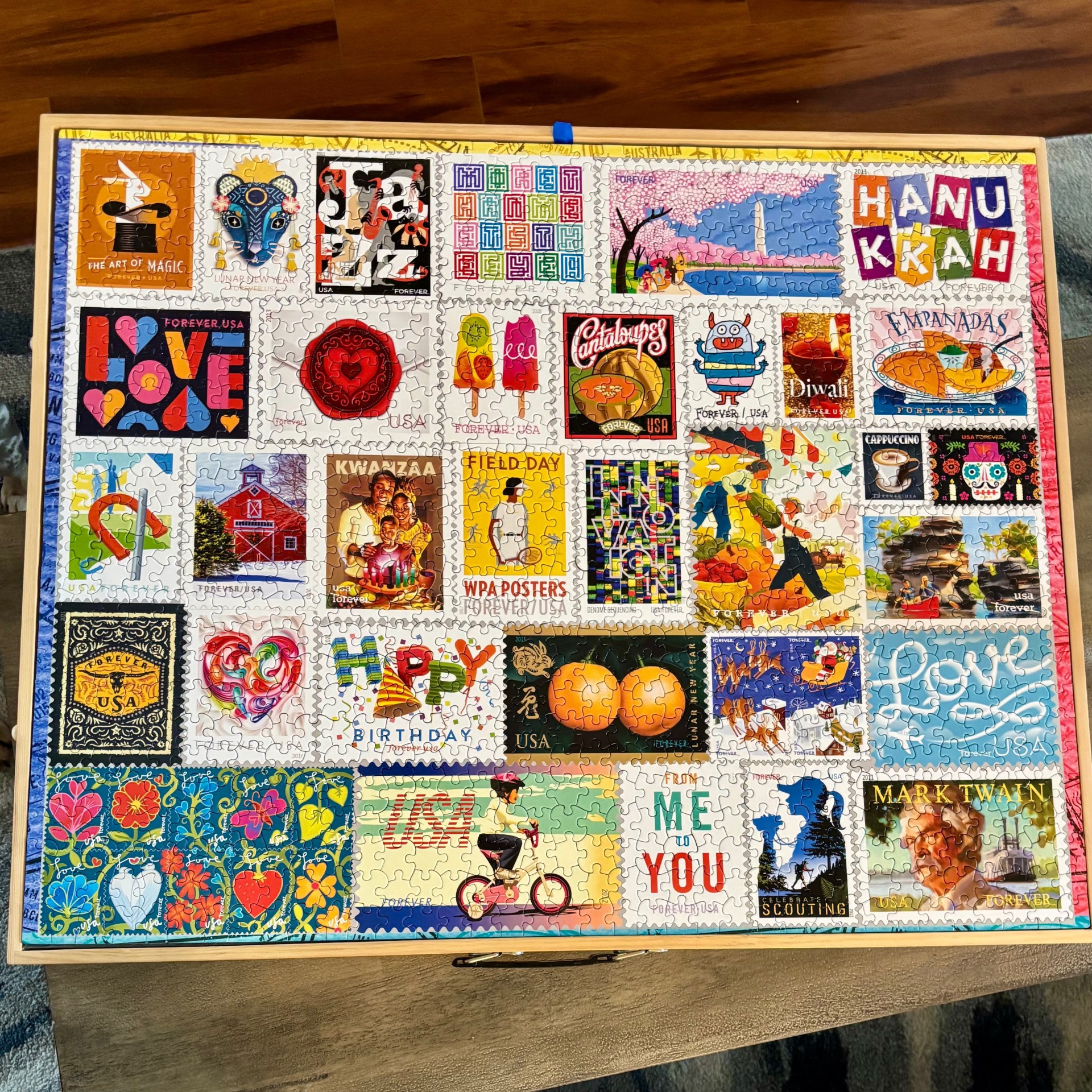 1000 Piece White Mountain Puzzle - Forever Stamps