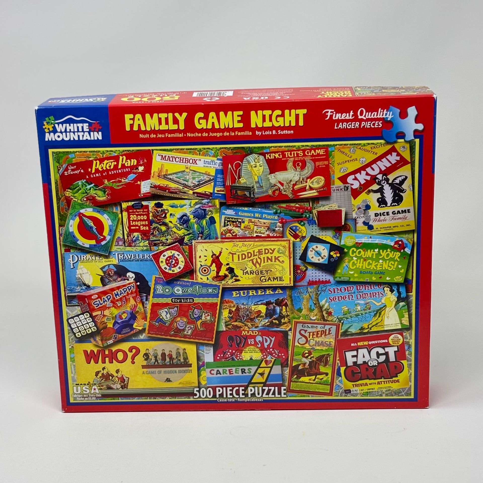 500 Piece White Mountain Puzzle - Family Game Night