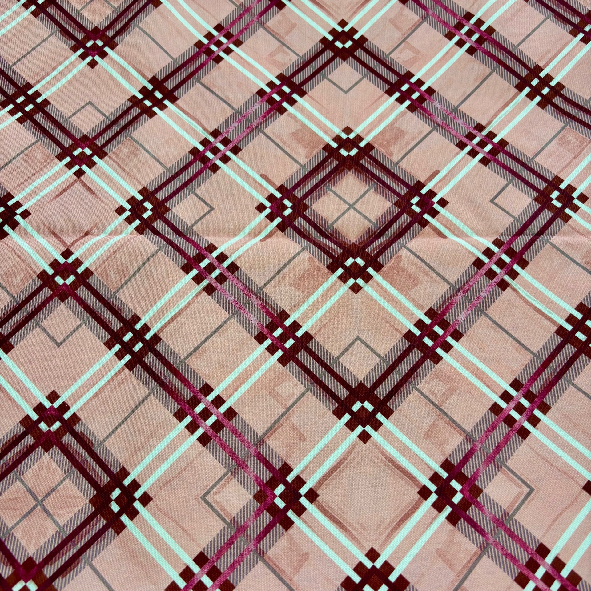 Plaid Custom Canvas Fabric - 1 yard +