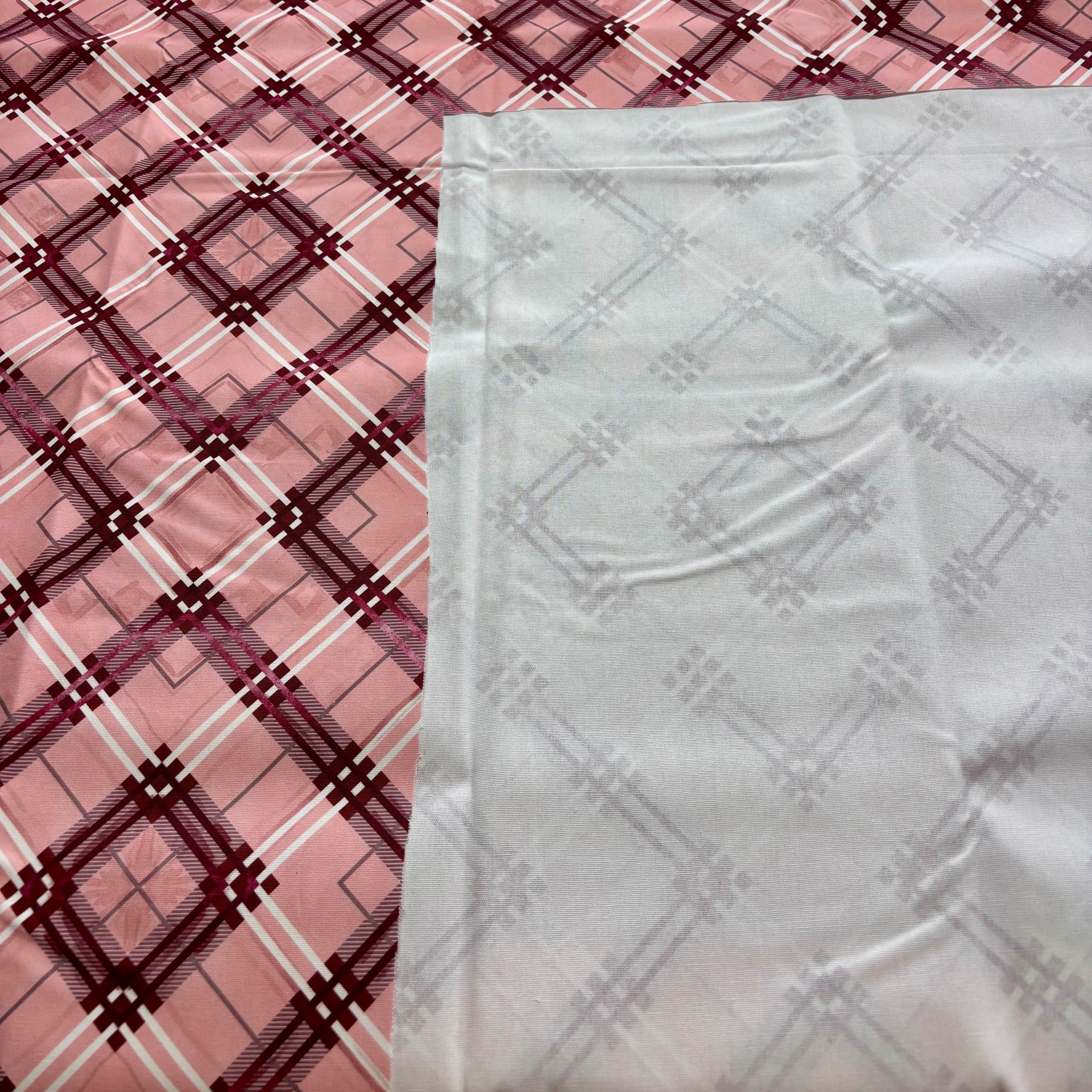 Plaid Custom Canvas Fabric - 1 yard +