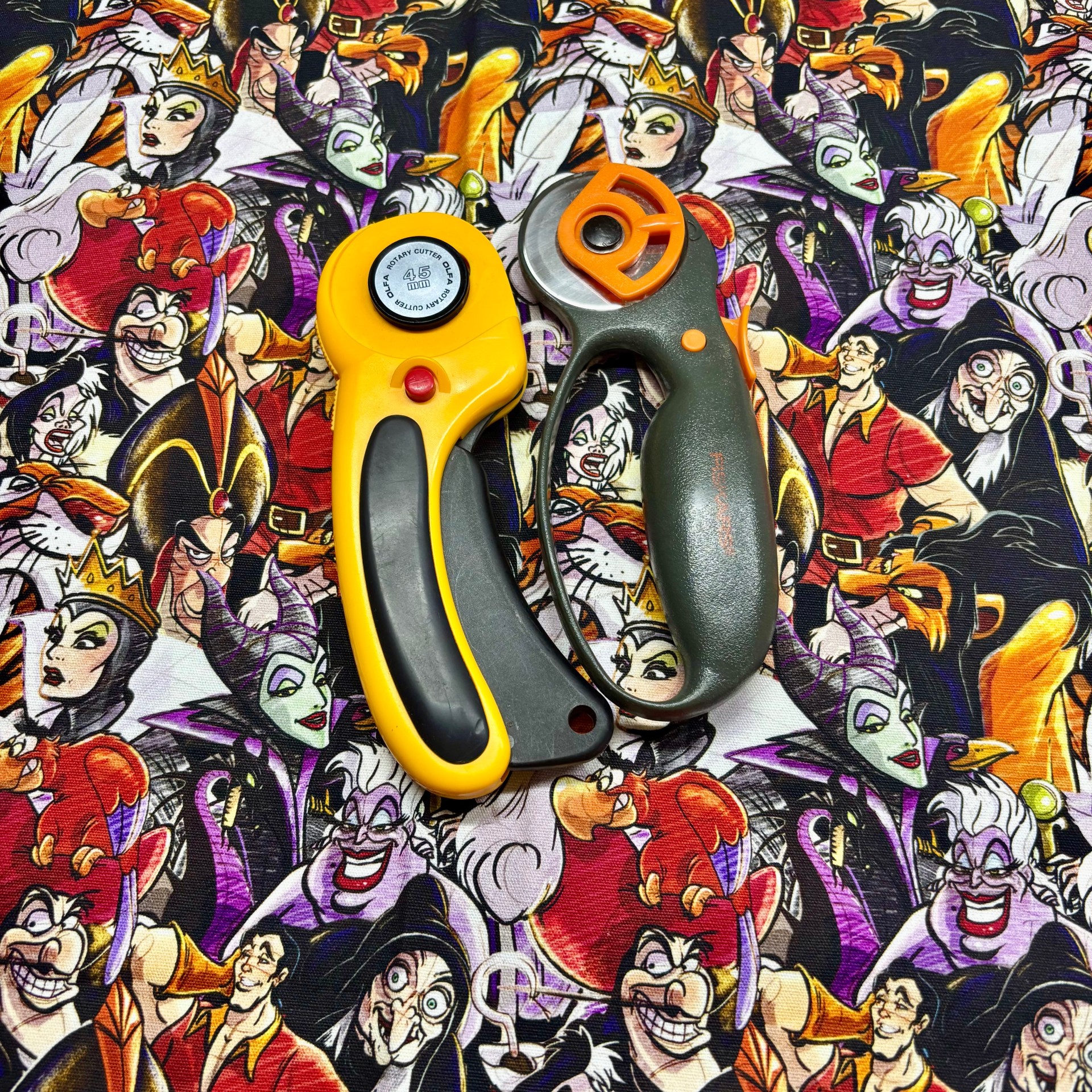 Approx 3/4 Yard Custom Canvas Fabric - Villians