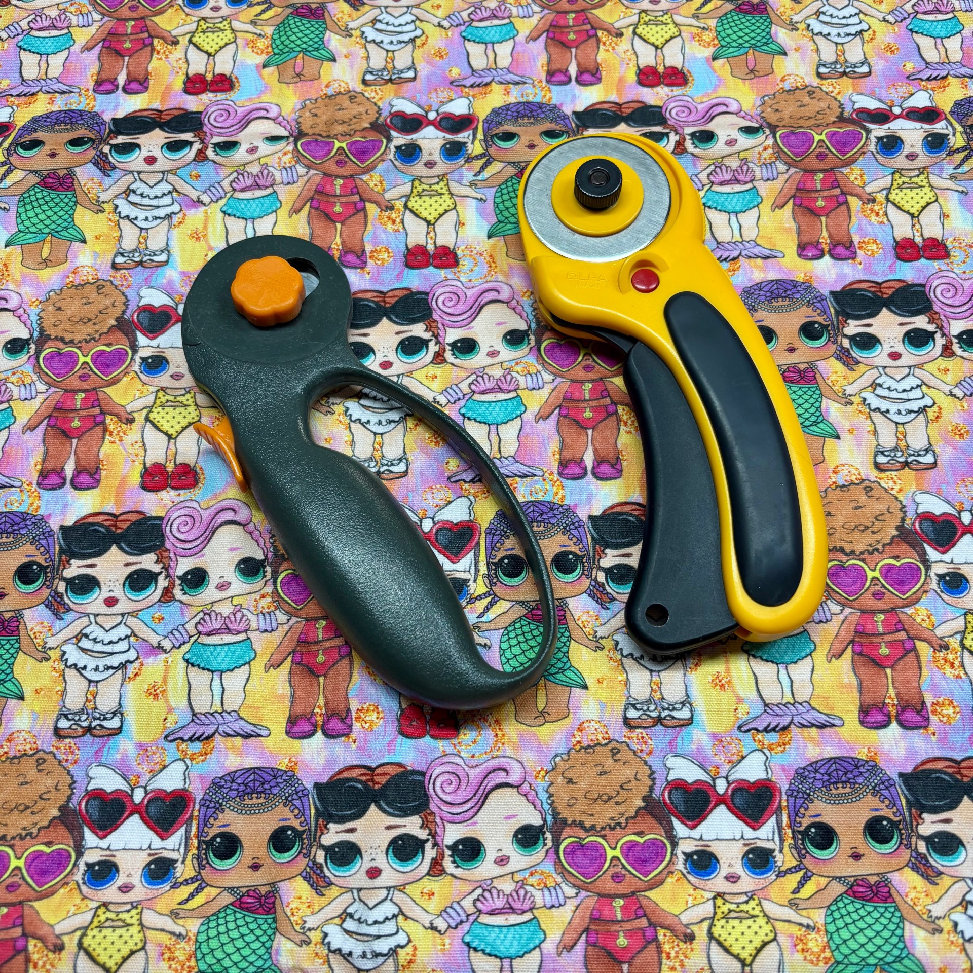 Approx 1 Yard Custom Canvas Fabric - Little Dolls